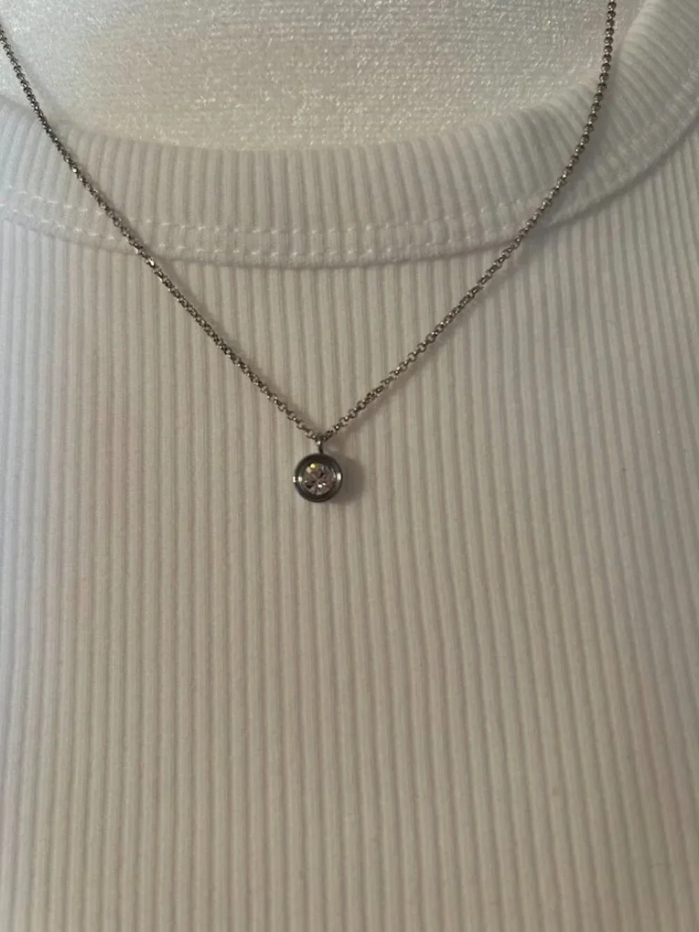 NWT Kate Spade Silver Sparkle Pendant Necklace & Earrings Set with Dust Bags